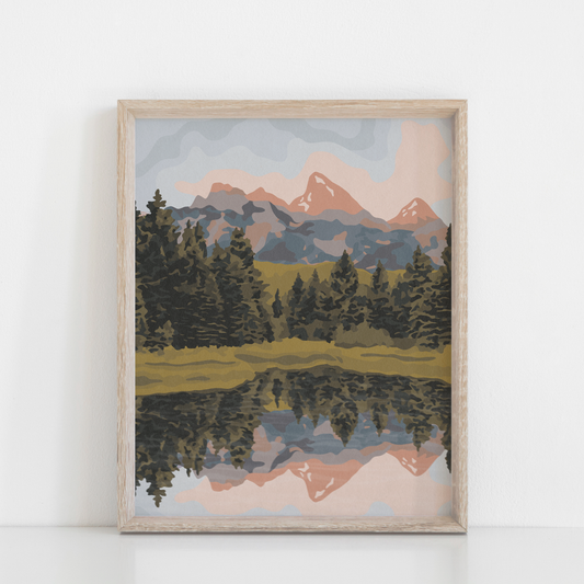 Teton lake print
