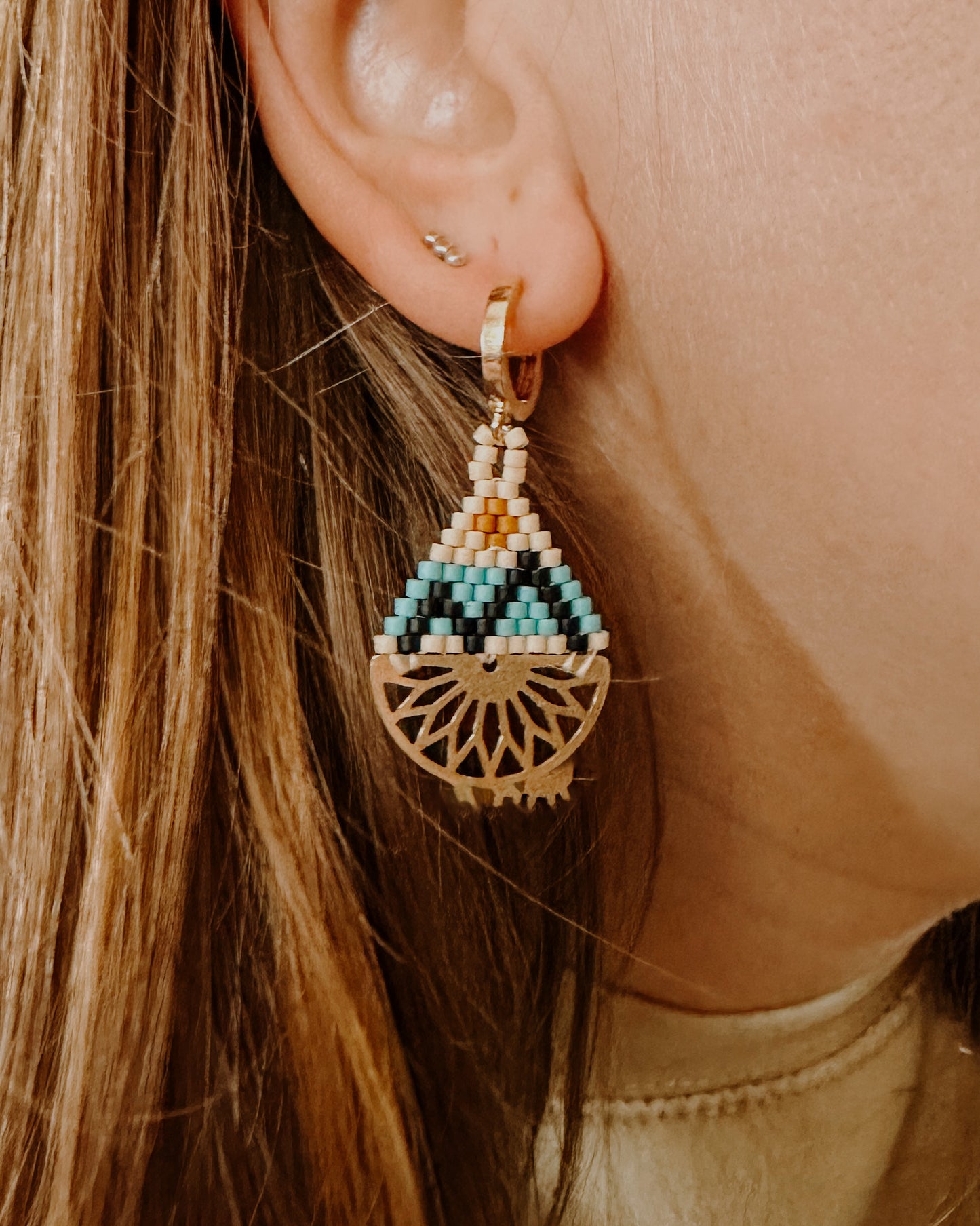 Golden Ridge Beaded Earrings